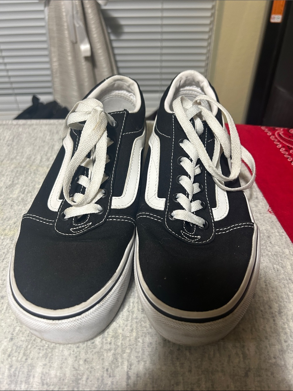 Vans Black and White Kids Low-Top Skate Sneakers